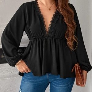Lace Peplum Blouse